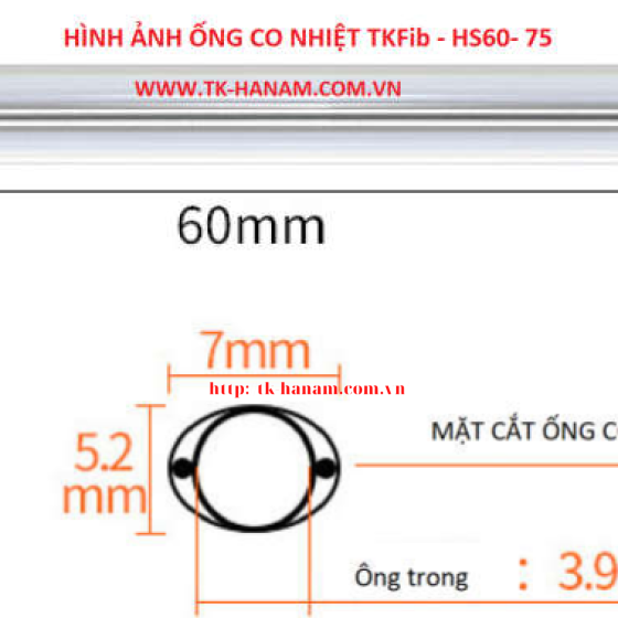 ỐNG CO NHIỆT 2 LÕI GIA CƯỜNG - TKFib-HS60-75